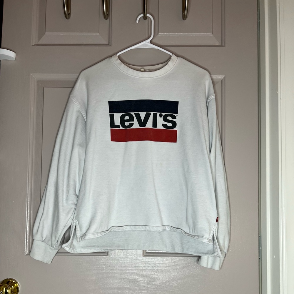 White Levi’s Crewneck Sweater, Men’s XS